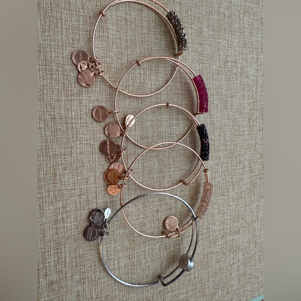 Alex and Ani Rose Gold and Silver Charm Bracelets